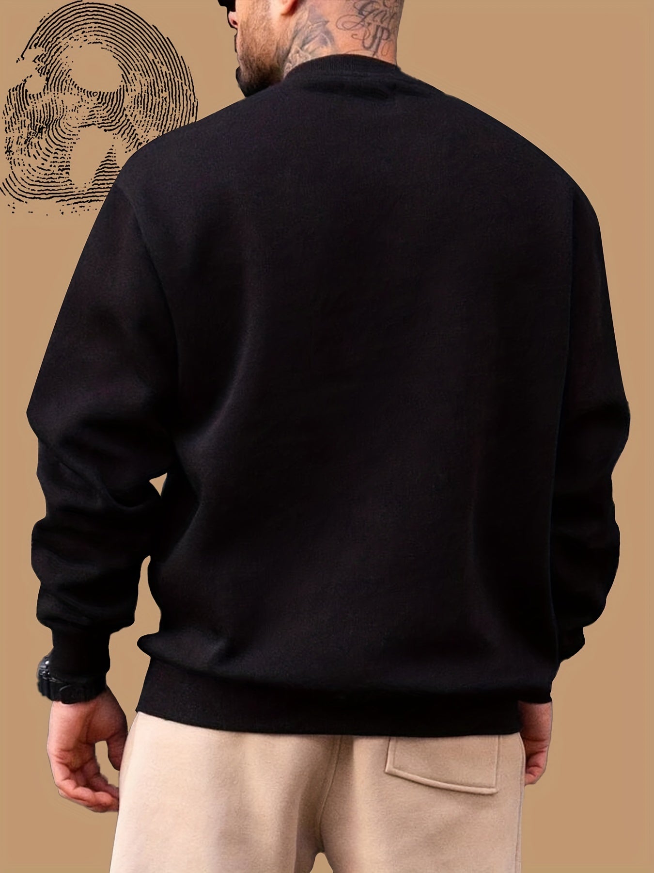 Anime Boy With Lots Of Hair Print, Men's Pullover Sweatshirt, Casual Crew Neck Jumper For Spring Fall, Moisture Wicking And Breathable Sweater, As Gifts
