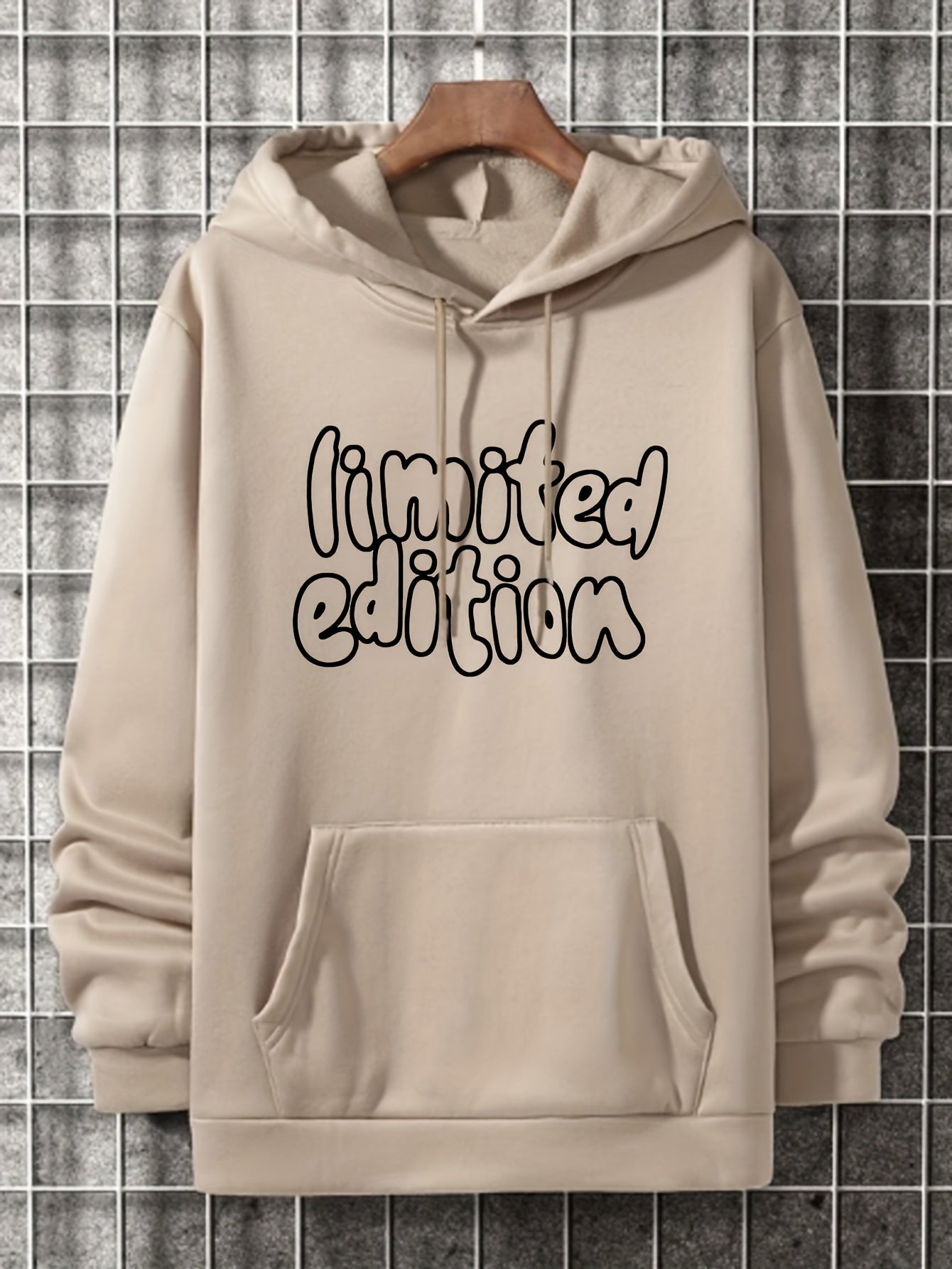 ''Limited Edition'' Graphic Men's Fleece Casual Drawstring Hoodie Sweatshirt Long Sleeve Fashion Hooded Pullover Hoodies With Pocket